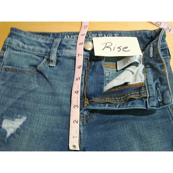 American Eagle AEO Women Sz 2 Distressed Hi-Rise Jegging Jeans 360 Super Stretch - Picture 8 of 12